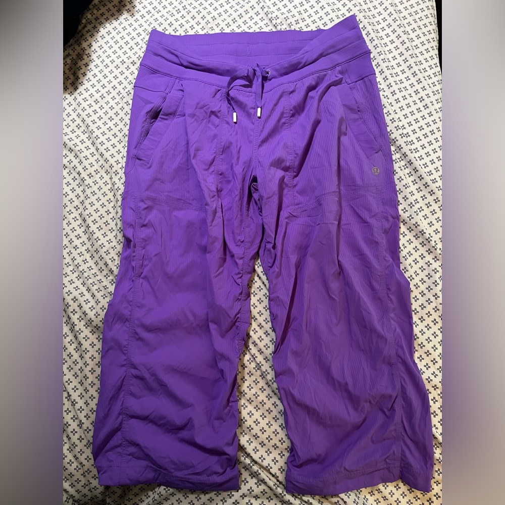 Purple Lululemon Size 8 Studio Crop Pants